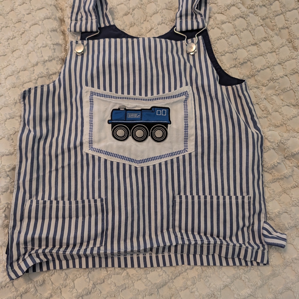 Imaginarium Kids Train Conductor Engineer Overalls Outfit w/Pocket Open Bottom